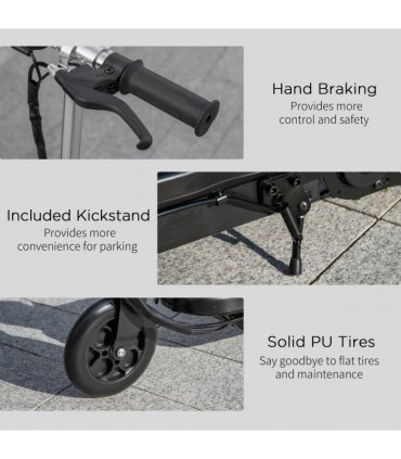 Folding Kids Electric Scooter 7-14 Adjustable Battery Power PU Wheels HOMCOM