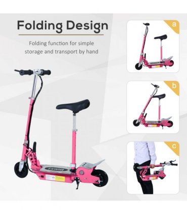 Teen Foldable Electric Scooter Electric Battery 120W w/ Brake Kickstand HOMCOM