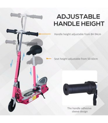 Teen Foldable Electric Scooter Electric Battery 120W w/ Brake Kickstand HOMCOM
