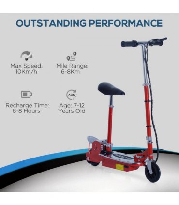 Teen Foldable Electric Scooter Battery 12V 120W w/ Brake Kickstand HOMCOM