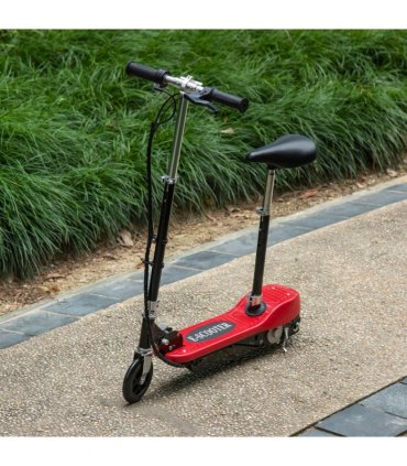 Kids Foldable Electric Powered Scooters 120W Toy w/ Brake Kickstand Red HOMCOM