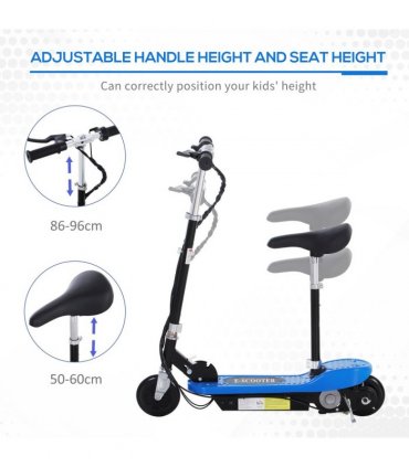 Kids Foldable Electric Powered Scooters 120W Toy Brake Kickstand Blue HOMCOM