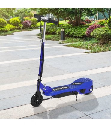 Folding Kids Electric Scooter 7-14 Blue PP Battery Power PU Wheels 74x36x73-91cm