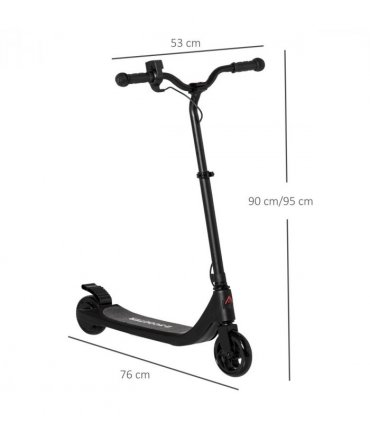 120W Electric Scooter w/ Battery Level Display, Rear Break - Black HOMCOM