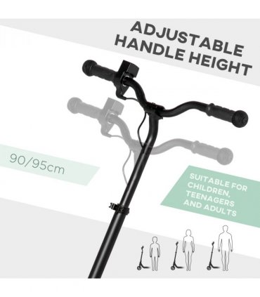 120W Electric Scooter w/ Battery Level Display, Rear Break - Black HOMCOM