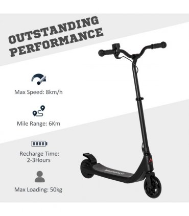 120W Electric Scooter w/ Battery Level Display, Rear Break - Black HOMCOM