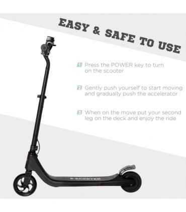 120W Electric Scooter w/ Battery Level Display, Rear Break - Black HOMCOM