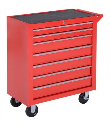 Roller Tool Cabinet Storage Chest Box Garage Workshop 7 Drawers Red Durhand