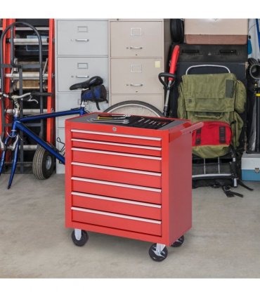 Roller Tool Cabinet Storage Chest Box Garage Workshop 7 Drawers Red Durhand