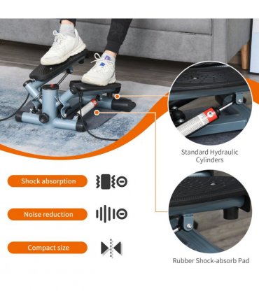 Mini Stepper Step Machine w/ Cushion Mat for Leg Arm Full Body Training HOMCOM