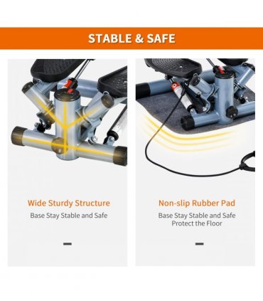 Mini Stepper Step Machine w/ Cushion Mat for Leg Arm Full Body Training HOMCOM