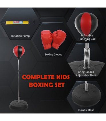 Adjust Kids Training Boxing Punching Ball Bag Boxing Punching w/ Gloves HOMCOM