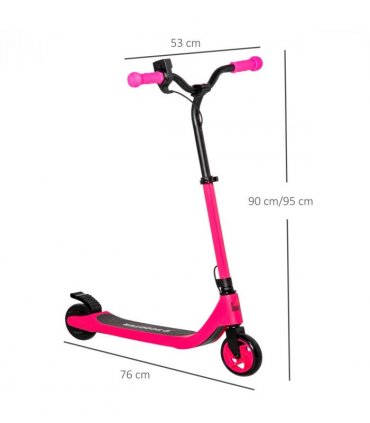 120W Electric Scooter w/ Battery Level Display, Rear Break - Pink HOMCOM