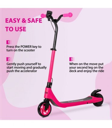 120W Electric Scooter w/ Battery Level Display, Rear Break - Pink HOMCOM