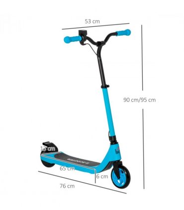 120W Electric Scooter w/ Battery Level Display, Rear Break - Blue HOMCOM
