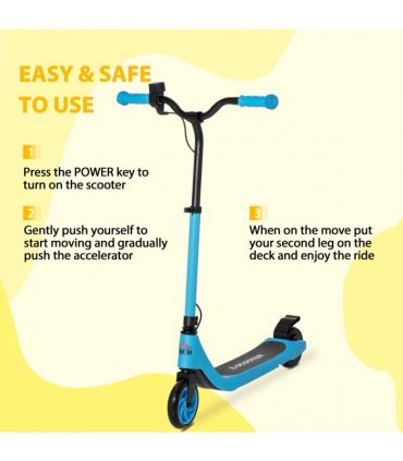 120W Electric Scooter w/ Battery Level Display, Rear Break - Blue HOMCOM