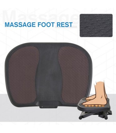 Footrest Adjustable Under-Desk Footrest Height Angle Tilt Anti-Slip Black