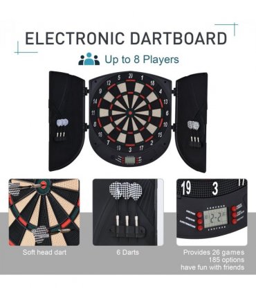 Electronic Dartboard Set 26 Games and 185 Variations with 6 Darts