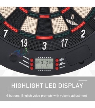 Electronic Dartboard Set 26 Games and 185 Variations with 6 Darts
