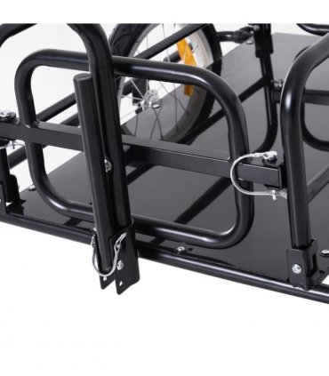 Bicycle Cargo Trailer Black Steel 108H x 140L x 72.5Wcm Folding Storage Cart