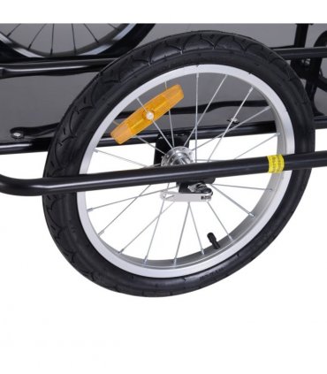 Bicycle Cargo Trailer Black Steel 108H x 140L x 72.5Wcm Folding Storage Cart