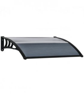 Door Canopy Awning Outdoor Window Rain Shelter Cover Black 100 x 75cm