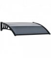 Door Canopy Awning Outdoor Window Rain Shelter Cover Black 100 x 75cm