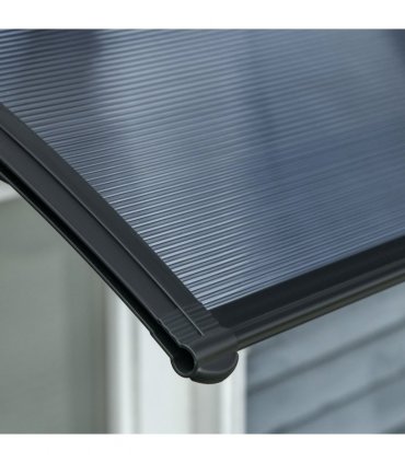 Door Canopy Awning Outdoor Window Rain Shelter Cover Black 100 x 75cm