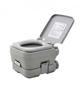 10L Portable Travel Toilet Outdoor Camping with 2 Detachable Tanks Grey HOMCOM