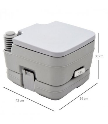 10L Portable Travel Toilet Outdoor Camping with 2 Detachable Tanks Grey HOMCOM