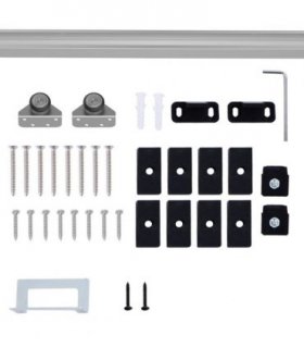Sliding Barn Door Hardware Kit Track System Gear Set Divider HOMCOM