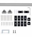 Sliding Barn Door Hardware Kit Track System Gear Set Divider HOMCOM