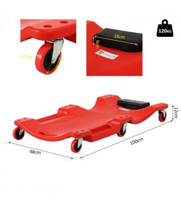 Mechanic Vehicle Creeper Rolling Moulded Workshop Garage Assistance Durhand