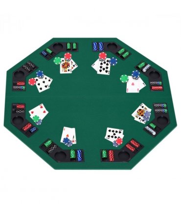 1.2m/48 Inches Foldable Poker Table Top 8 Players Blackjack Chip Trays HOMCOM