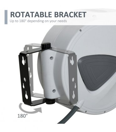 Retractable Air Hose Reel Auto Self-Winding Wall Mount 1/4" 15m힍 Durhand