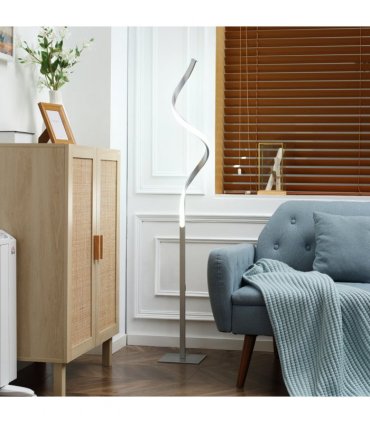 Spiral Floor Lamp for Living Room with 3 Adjustable Brightness, Silver HOMCOM