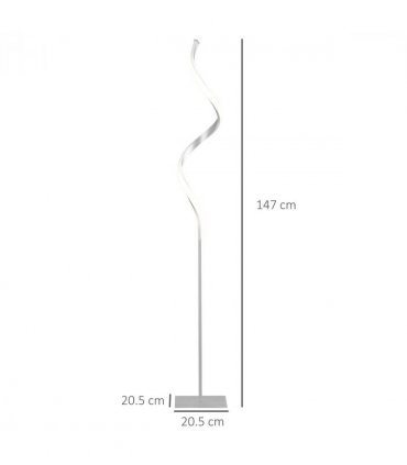 Spiral Floor Lamp for Living Room with 3 Adjustable Brightness, Silver HOMCOM