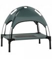 61 cm Elevated Dog Bed Cooling Raised Pet Cot UV Protection Canopy Grey Pawhut