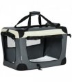 60cm Foldable Pet Carrier w/ Cushion, for Mini Dogs and Cats - Grey Pawhut