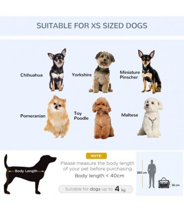 60cm Foldable Pet Carrier w/ Cushion, for Mini Dogs and Cats - Grey Pawhut
