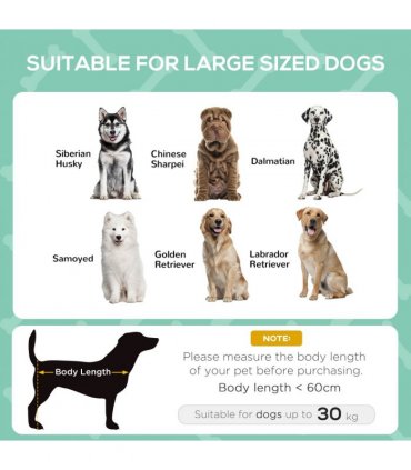 92 cm Elevated Dog Bed Cooling Raised Pet Cot UV Protection Canopy Grey Pawhut
