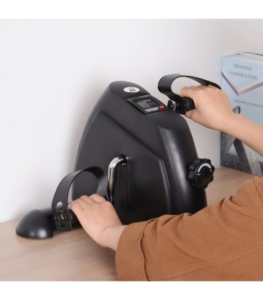 Mini Exercise Bike Portable Pedal Manual Machine Indoor Fitness Black HOMCOM
