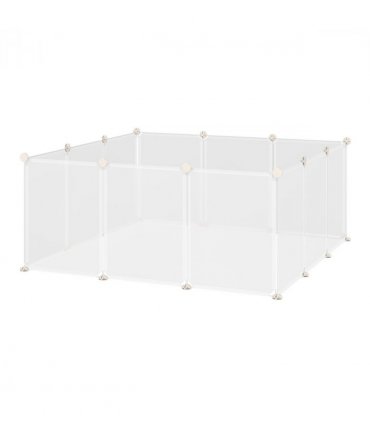 Pet Playpen DIY Small Animal Cage 12 Panels for Bunny Chinchilla White Metal PP
