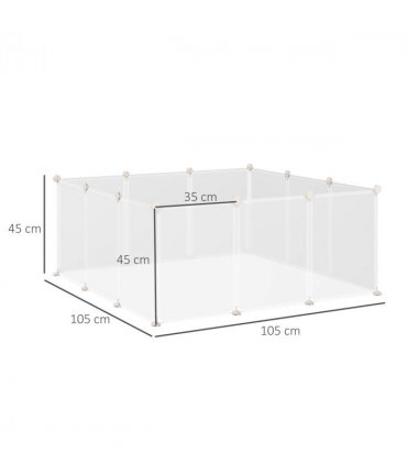 Pet Playpen DIY Small Animal Cage 12 Panels for Bunny Chinchilla White Metal PP