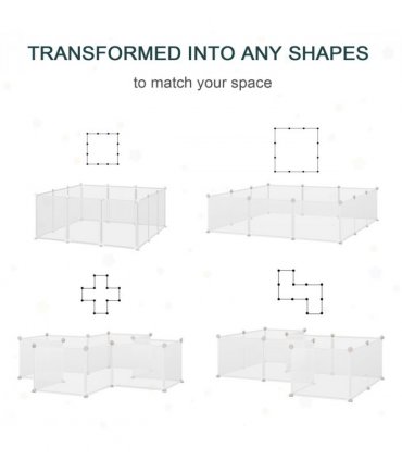 Pet Playpen DIY Small Animal Cage 12 Panels for Bunny Chinchilla White Metal PP