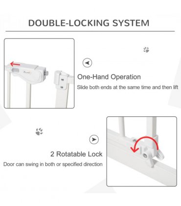 Adjustable Safety Gate 3 Extensions and Four Adjustable Screws, White Pawhut