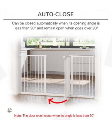 Adjustable Safety Gate 3 Extensions and Four Adjustable Screws, White Pawhut