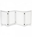 Freestanding Pet Gate w/ 2 Support Feet for Doorways Stairs White Pawhut