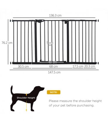 Adjustable Safety Gate 3 Extensions and Four Adjustable Screws,  Pawhut