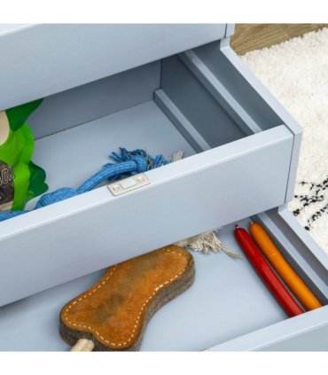 3 Step Wooden Dog Steps Pet Stairs Cat Ladder for Bed with Storage Grey Pawhut